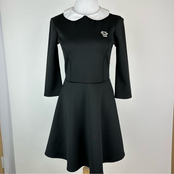 Disney Minnie by Koton Minnie Mouse Black White Fit and Flare Dress Medium - Picture 1 of 11